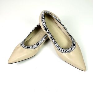 Karl Lagerfeld Paris Women’s Pointed Toe Flats Nude Size 10